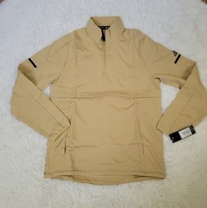 NEW NWT Mens Adidas 1/4 Zip Climalite Beige Pullover Size Small